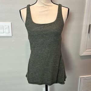 Lululemon Built In Bra Heather Green Tank Top Size 10